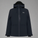 Black jacket with a hood on a light gray background