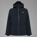 Black jacket with a hood on a light gray background
