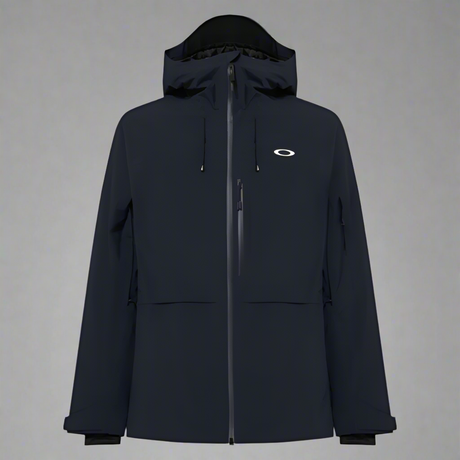 Black jacket with a hood on a light gray background