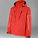 Red jacket with black zippers on a white background