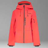 Red jacket with a hood on a light gray background
