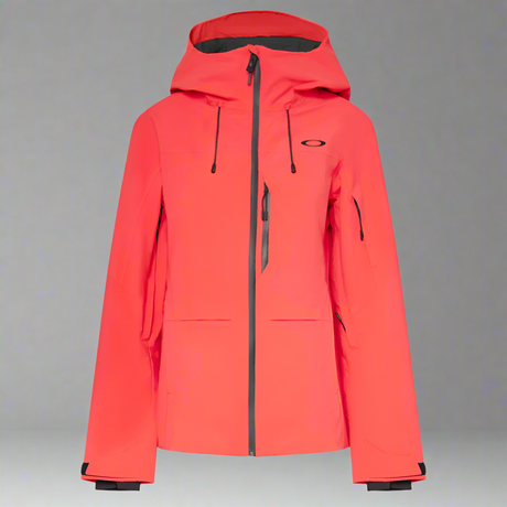 Red jacket with a hood on a light gray background