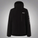 Black jacket with brand logo on a light gray background