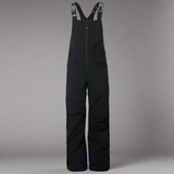 Black bib overalls on a light gray background