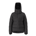 Black hooded jacket on a white background