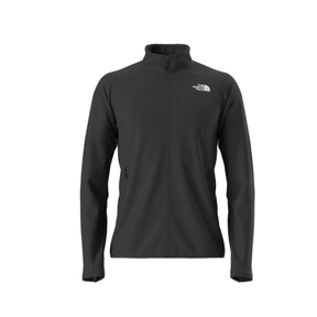 Black jacket with a brand logo on a white background