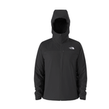 Black jacket with a hood on a white background