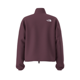 Maroon fleece jacket with The North Face logo on a white background