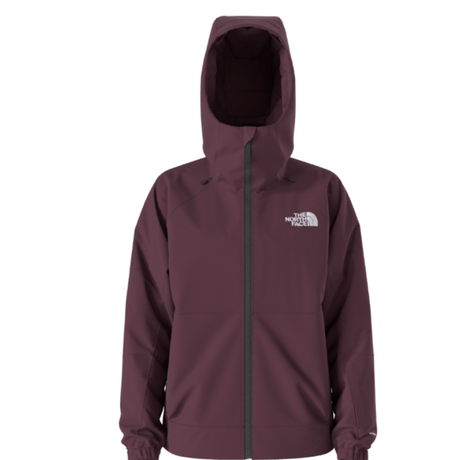 Maroon hooded jacket with The North Face logo on a white background