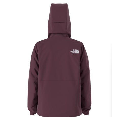 Maroon jacket with a hood on a white background