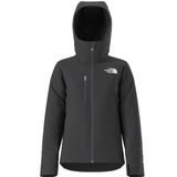 Black hooded jacket with The North Face logo on a white background