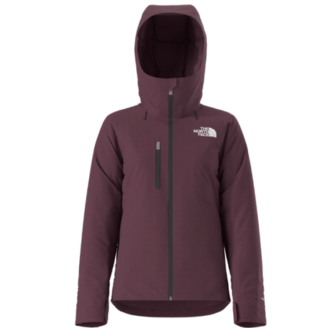 Maroon jacket with a hood on a white background