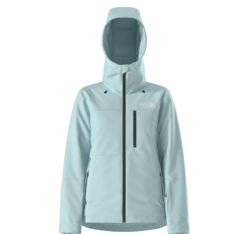 Light blue hooded jacket on a white background