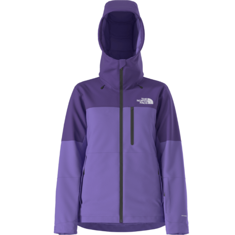 Purple jacket with a brand logo on a white background