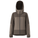 Brown hooded jacket with a visible brand logo on a white background