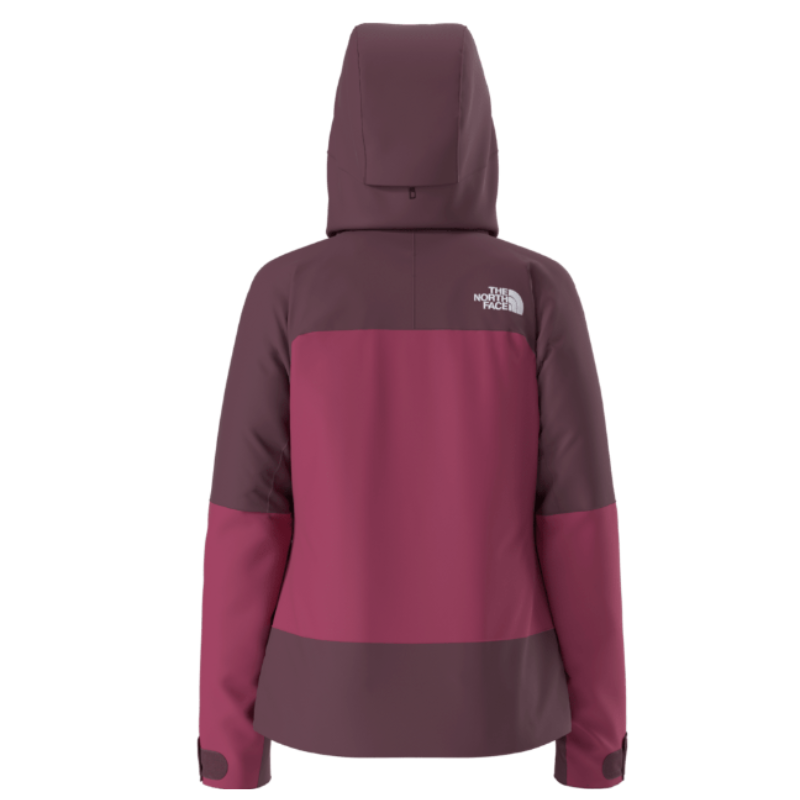 Maroon and pink jacket with The North Face logo on a white background