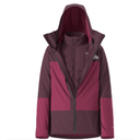 Maroon and gray jacket with a hood on a white background
