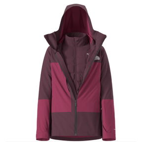 Maroon and gray jacket with a hood on a white background
