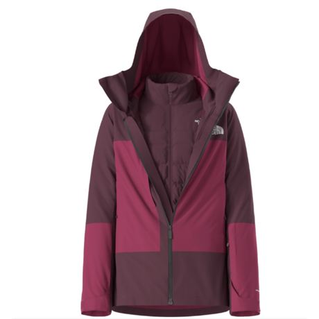 Maroon and gray jacket with a hood on a white background