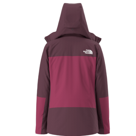 Maroon and purple jacket with The North Face logo on a white background