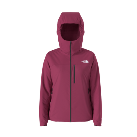Maroon jacket with a hood on a white background