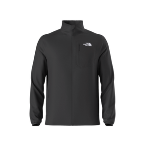 Black jacket with a brand logo on a white background