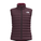 Purple puffer vest with The North Face logo on a white background