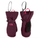 Pair of maroon mittens with black accents and The North Face logo on a white background