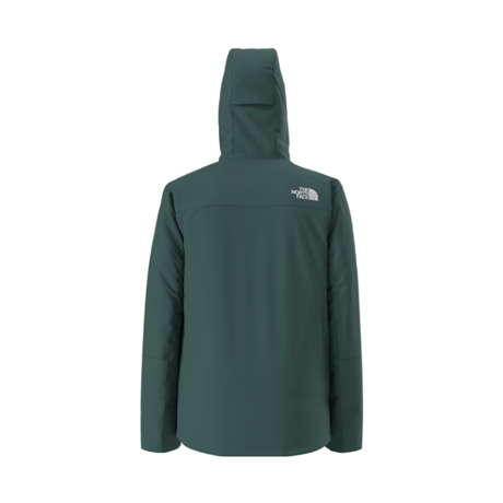Green jacket with a brand logo on the back against a white background