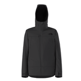 Black jacket with a hood on a white background