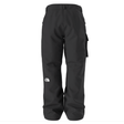 Black pants with a brand logo on a white background