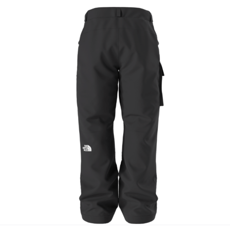 Black pants with a brand logo on a white background