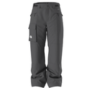 Gray pants with a brand logo on a white background