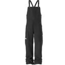 Black bib overalls on a white background