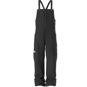 Black bib overalls on a white background