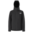 Black jacket with a brand logo on a white background