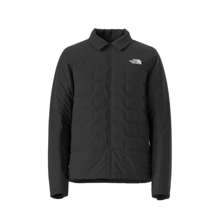 Black jacket with a brand logo on a white background