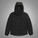 Black hooded jacket on a white background