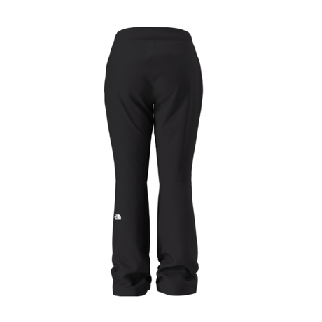Black pants with a brand logo on a white background
