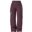 Maroon pants with a brand logo on a white background