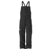 Black bib overalls on a white background
