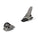 Pair of Tan ski bindings on a white background