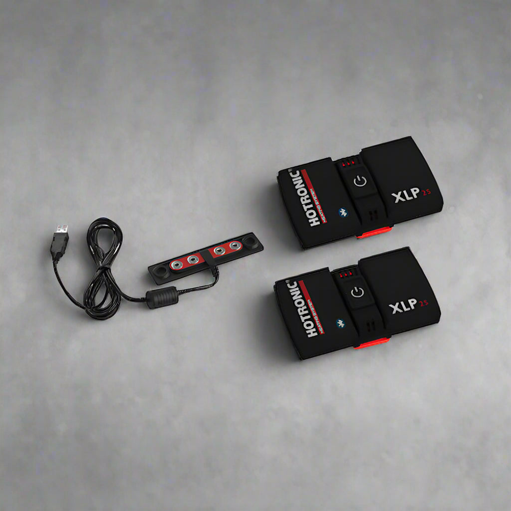 Two black electronic devices with 'XLP' branding on a white background