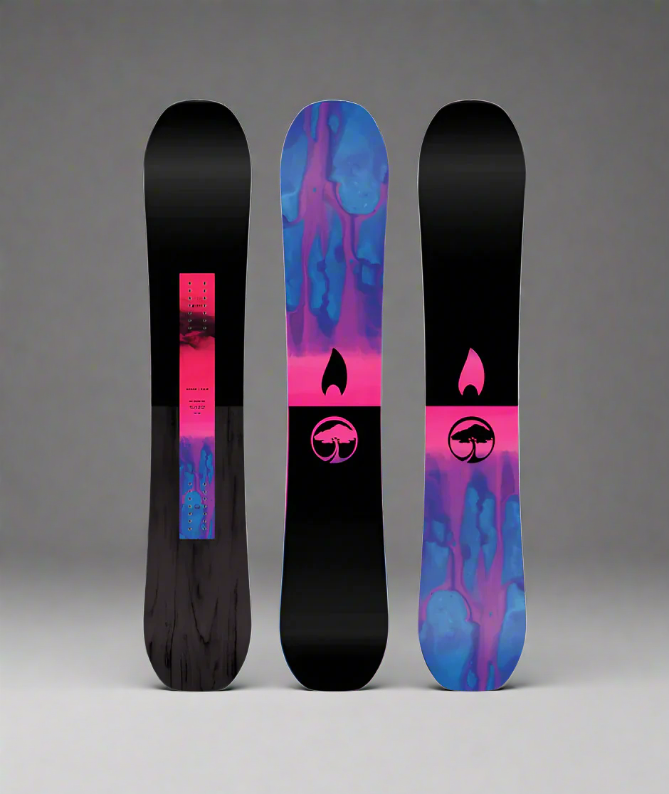 Black and pink snowboard
