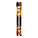 Colorful skis with a vibrant design on a white background