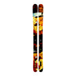 Colorful skis with a vibrant design on a white background