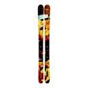 Colorful skis with a vibrant design on a white background