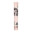 Ski with red and white checkered pattern on a white background