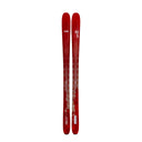 Red skis with line branding on a white background