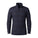A men's long-sleeve quarter-zip pullover sweater in dark navy blue with a subtle geometric pattern, shown on a plain white background.